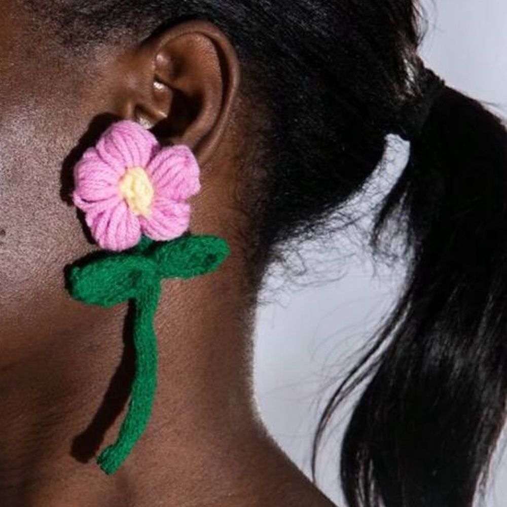 Flower drop earrings N1162